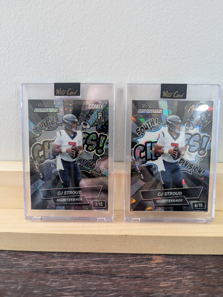 Cj Stroud Wild Card 2023 #acwc-cs1/15 & #acsc-cs1/15 ¡Lote de 2 cartas! Jersey Match