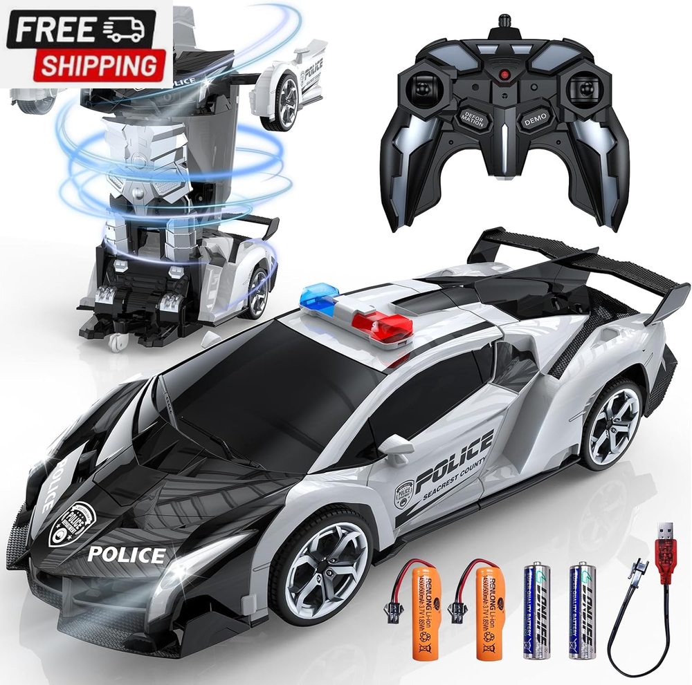 2.4Ghz Remote Control Robot Car with Flashing Lights 1:18 Scale