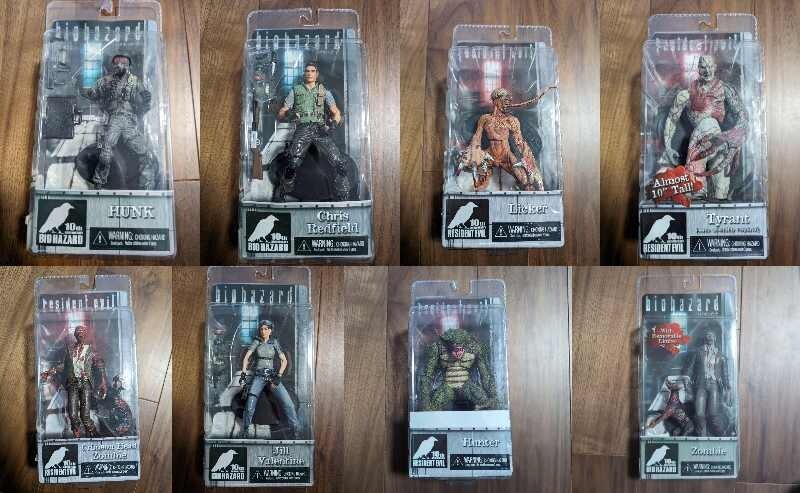 NECA Resident Evil 10th Anniversary 8-Piece Action Figure Set Used from Japan