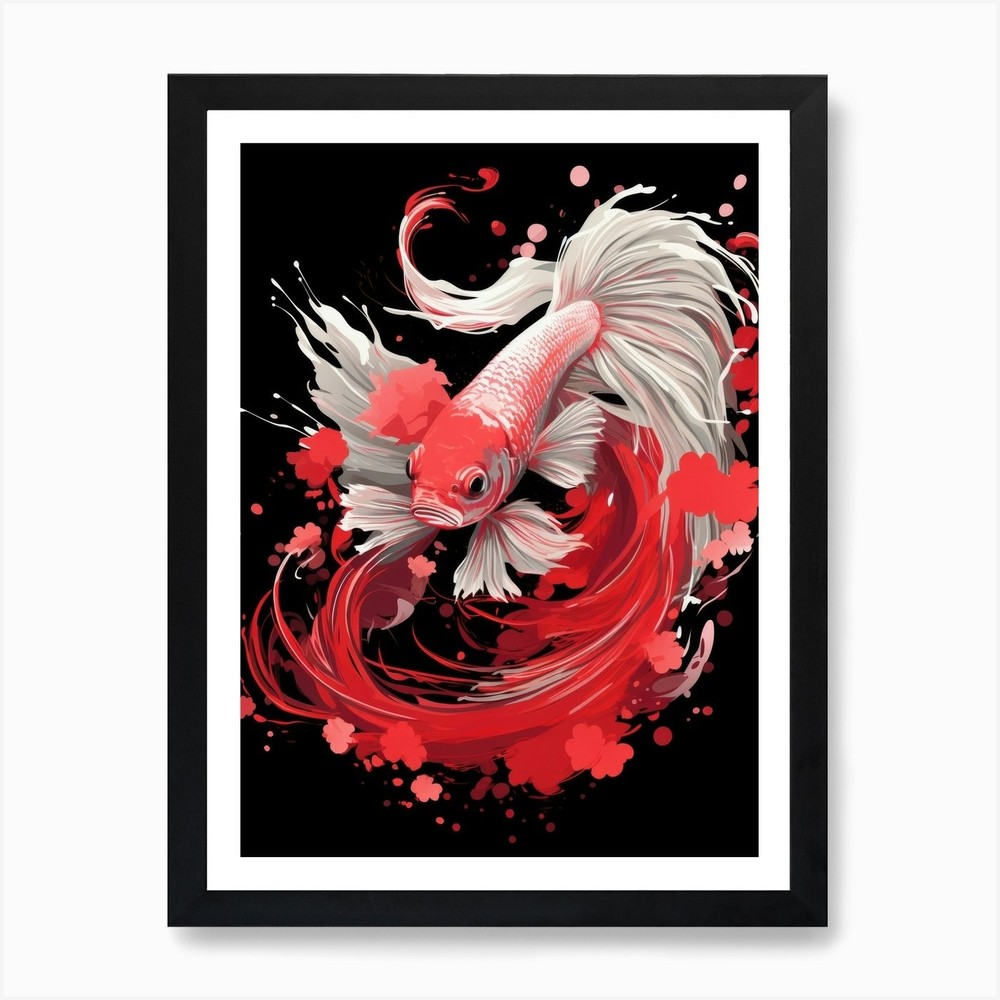 Chinese Koi Fish Art Print Framed Wall Art Poster Canvas Print Picture