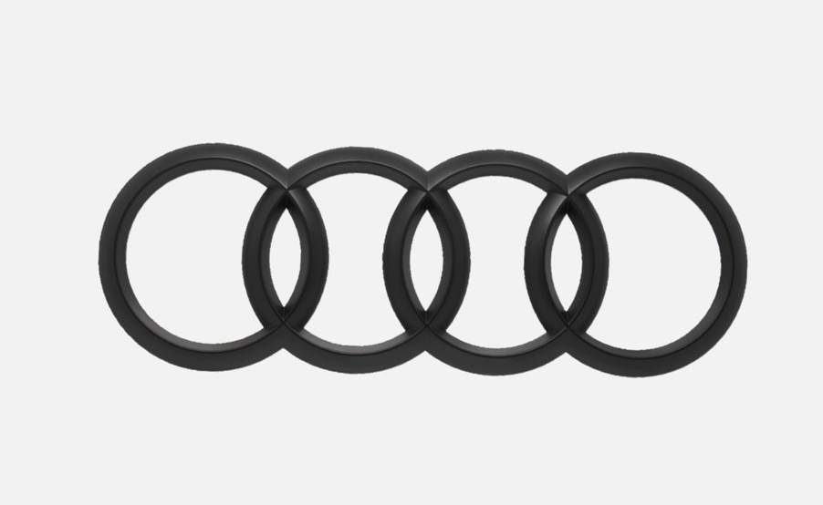 For Audi Matte Black A3 S3 RS3 Badge Rear Trunk Boot Emblem Sticker Rings 2006+