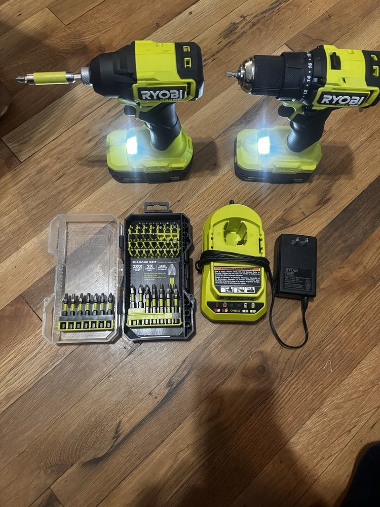 Ryobi One+ Drill & Impact Set W/ Drill Bit Set