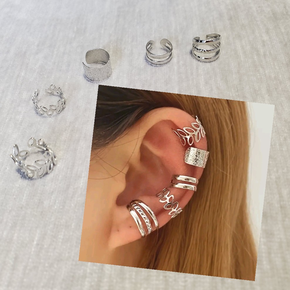 Sterling Silver Huggie Hoop Earrings for Women Sleeper Cuff Studs
