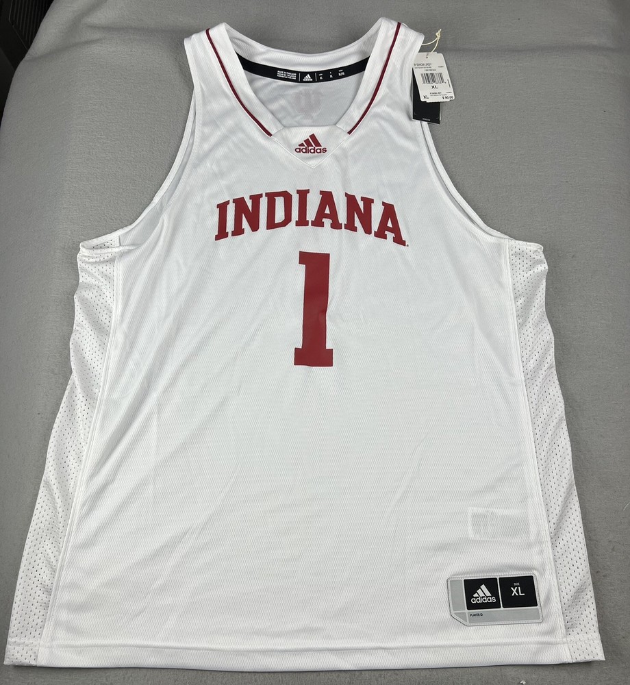 ADIDAS Indiana Hoosiers Basketball White Home Swingman Men’s Jersey #1 Sz XL NWT