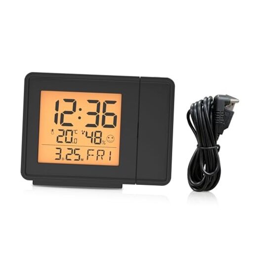 Projection Alarm Clock, Digital Projector Clock for USB Cable (Non-Atomic)