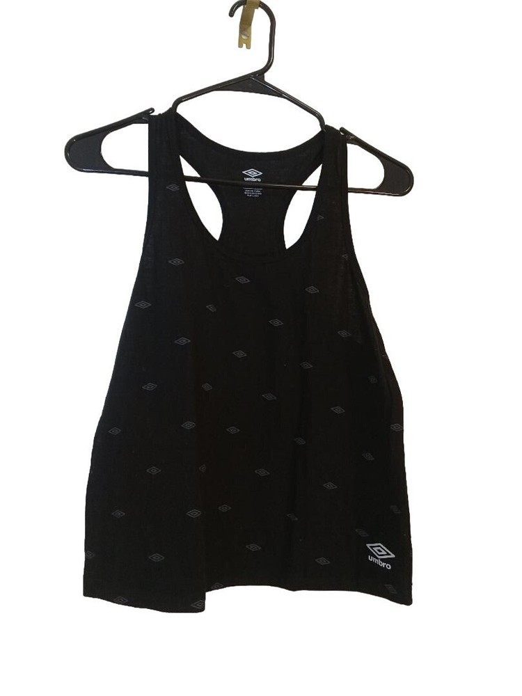 Umbro Tee Tank Girls Size Small Black Sleeveless Scoop Neck Pullover