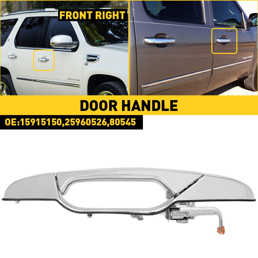 For Chevy GMC Pickup Truck Outside Exterior Chrome Door Handle Right RH Front US