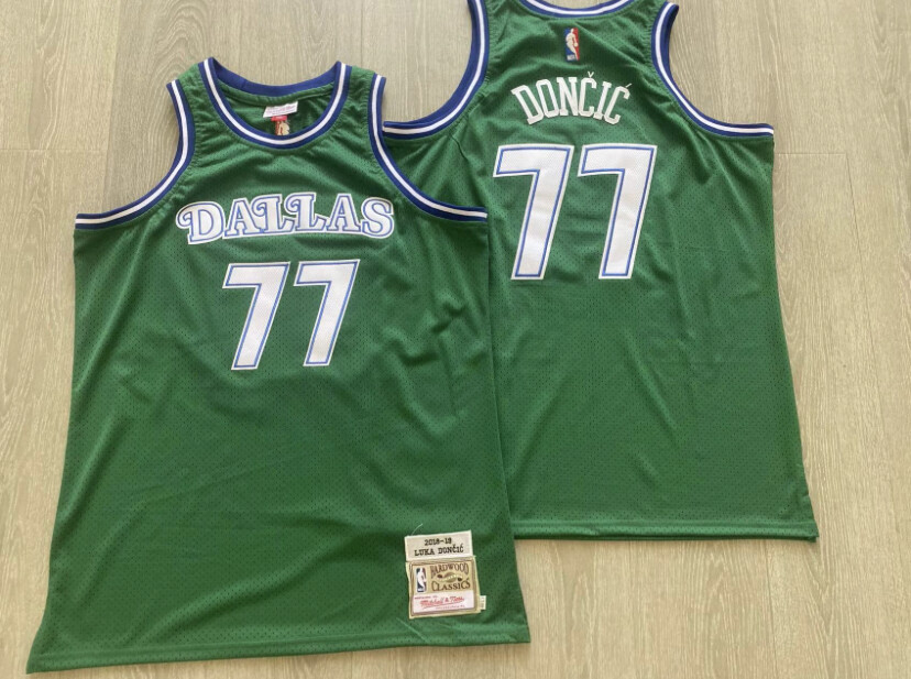 Dallas Mavericks Luka Doncic green regular season basketball retro jersey