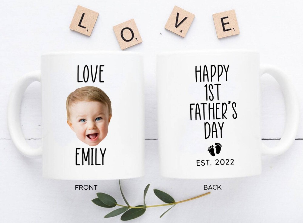 Custom Baby Face Mug 1st Fathers Day Mug New Dad Mug Daddy Mug Gift For New Dad