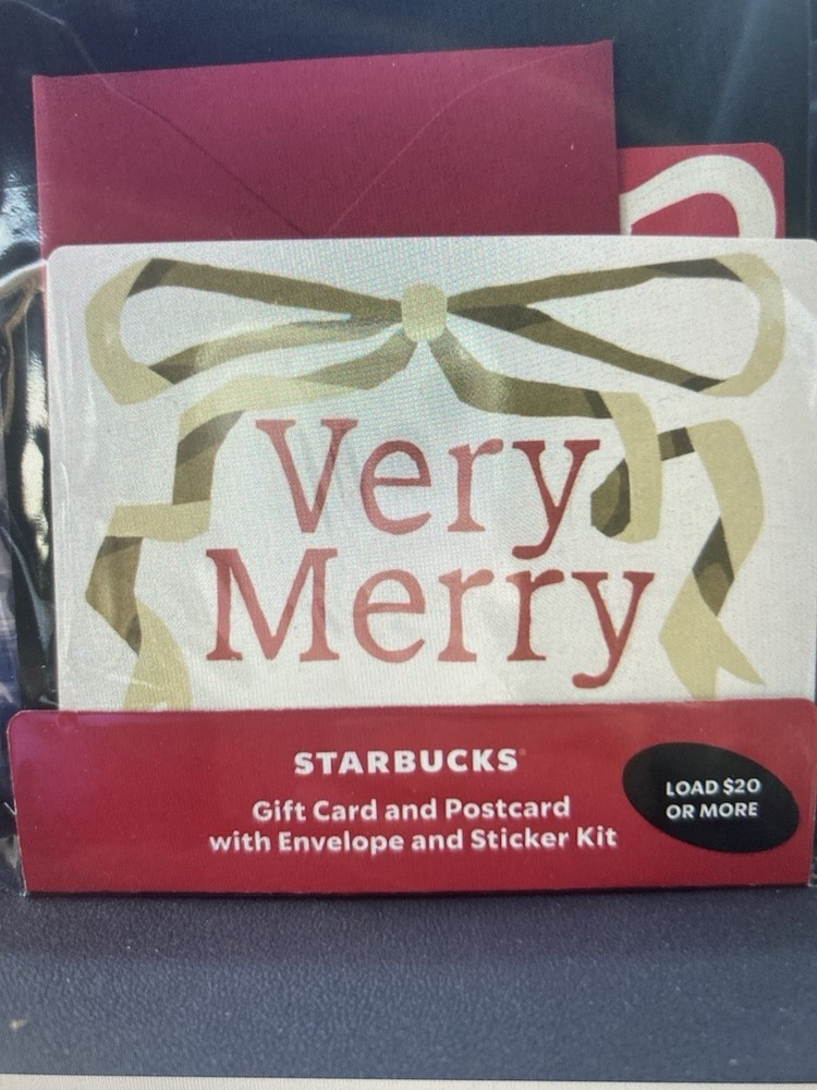 STARBUCKS CARD 2025 GIFT CARD + POSTCARD with ENVELOPE & STICKERS 