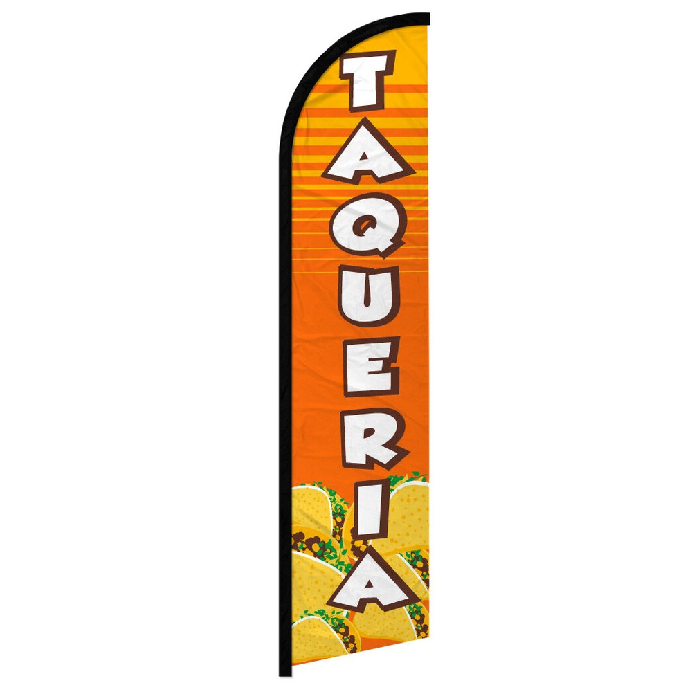 Taqueria Windless Swooper Flag for Restaurants, Food Trucks, and Outdoor Dining Spaces – Vibrant, Durable, and Eye-Catching Decorative Banner