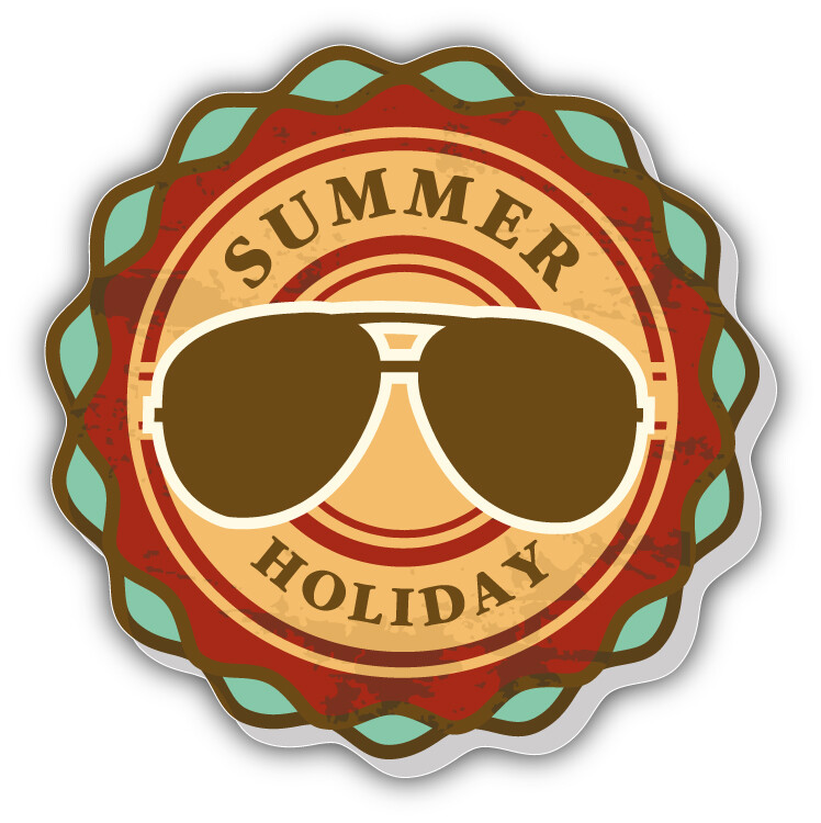 Summer Holiday Sunglasses Car Bumper Decal Sticker