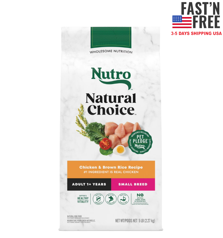 Nutro Natural Choice Adult Small Breed Dry Dog Food, Chicken And Rice, 5 Lbs.