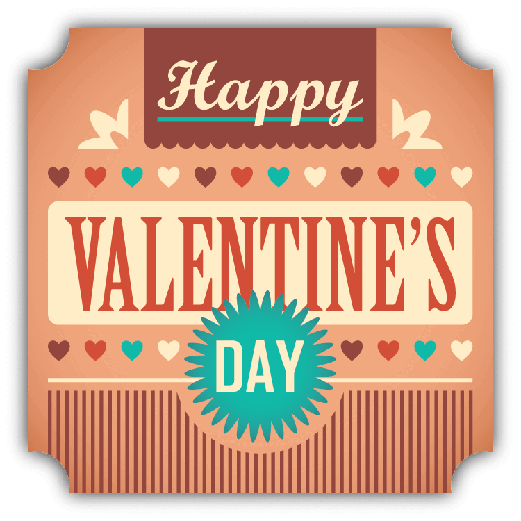 Happy Valentine's Day Retro Emblem Car Bumper Sticker Decal