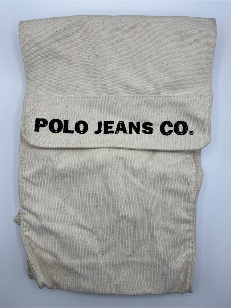 VTG Y2K Polo Jeans Co. Ralph Lauren Natural Canvas Backpack Sling Crossbody Bag