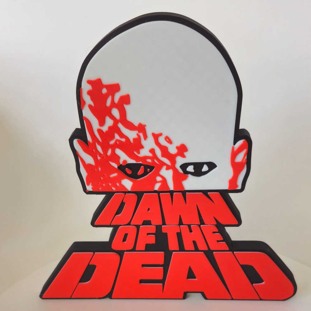 Dawn of the Dead 3D printed Logo Display Plaque-Movie Logo Stand Horror Decor