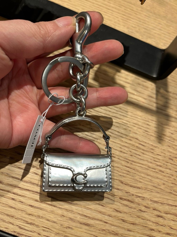 NWT Coach Tabby Bag Charm Keychain 3D Metal Iconic Accent  