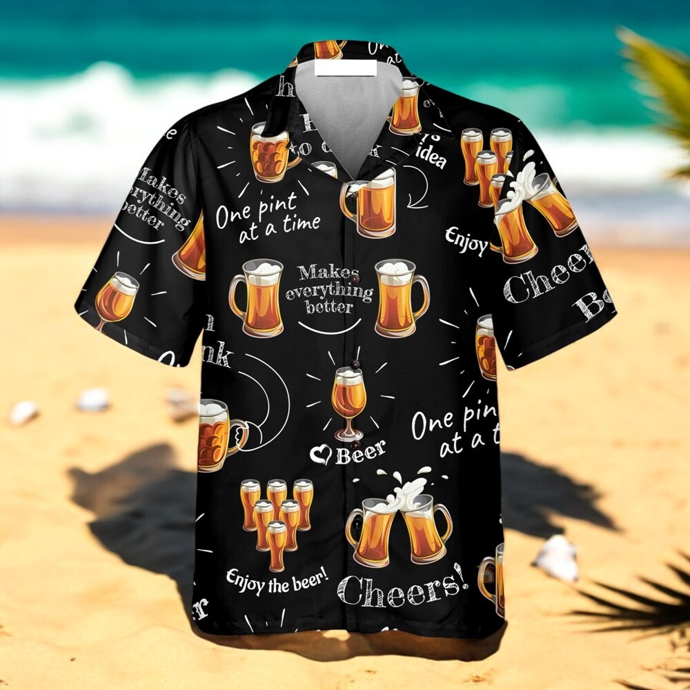 Beer Born To Drink Hawaiian Shirt Short Sleeve For Men US Size Summer Style