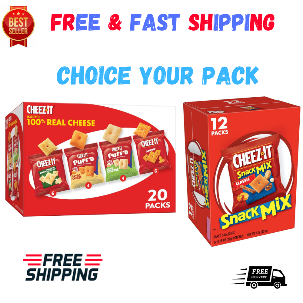 Cheez-It Snack Mix, Lunch Snacks, Office and Kids 0.75 Ounce (Pack of 12)