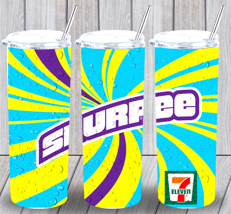 Slurpee 7 Eleven Multicolor 20oz Insulated Tumbler Lid Plastic Straw New