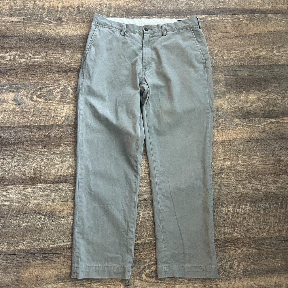Polo Ralph Lauren Men's Cotton Classic For Chino Gray 35X32 (35X29) Flat Front