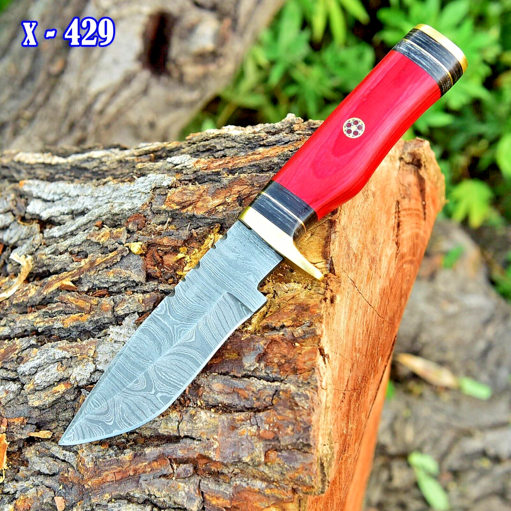 HANDMADE FORGED FIXED BLADE DAMASCUS KNIFE IDEAL SKINNIER BUSHCRAFT SHEATH 429