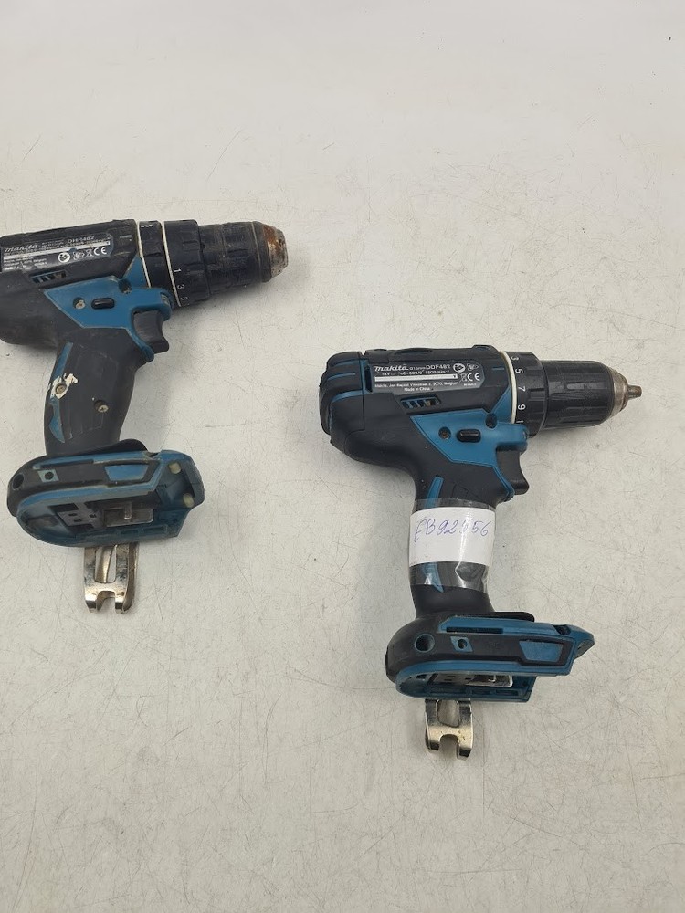 Lot of 2 Makita Cordless Drills DDF482, DHP482 - For Parts/Repair