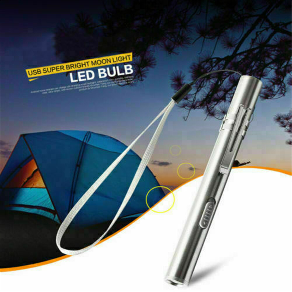 USB Rechargeable Medical Pen Light Nursing LED Flashlight Torch Lamp CN