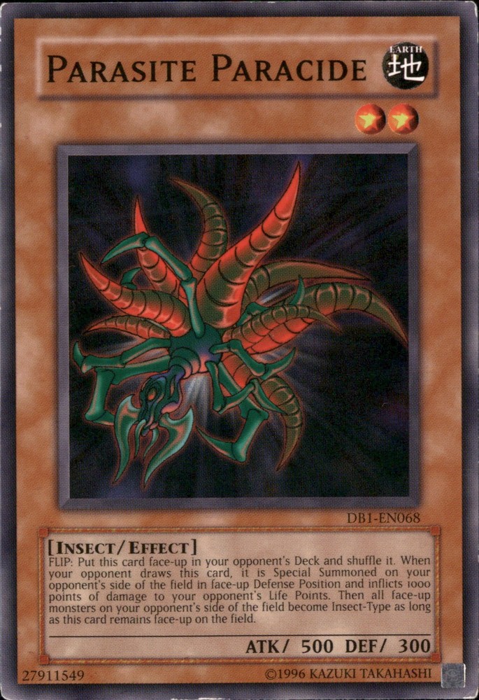 Yugioh Parasite Paracide DB1-EN068 Rare Insect Effect Monster  
