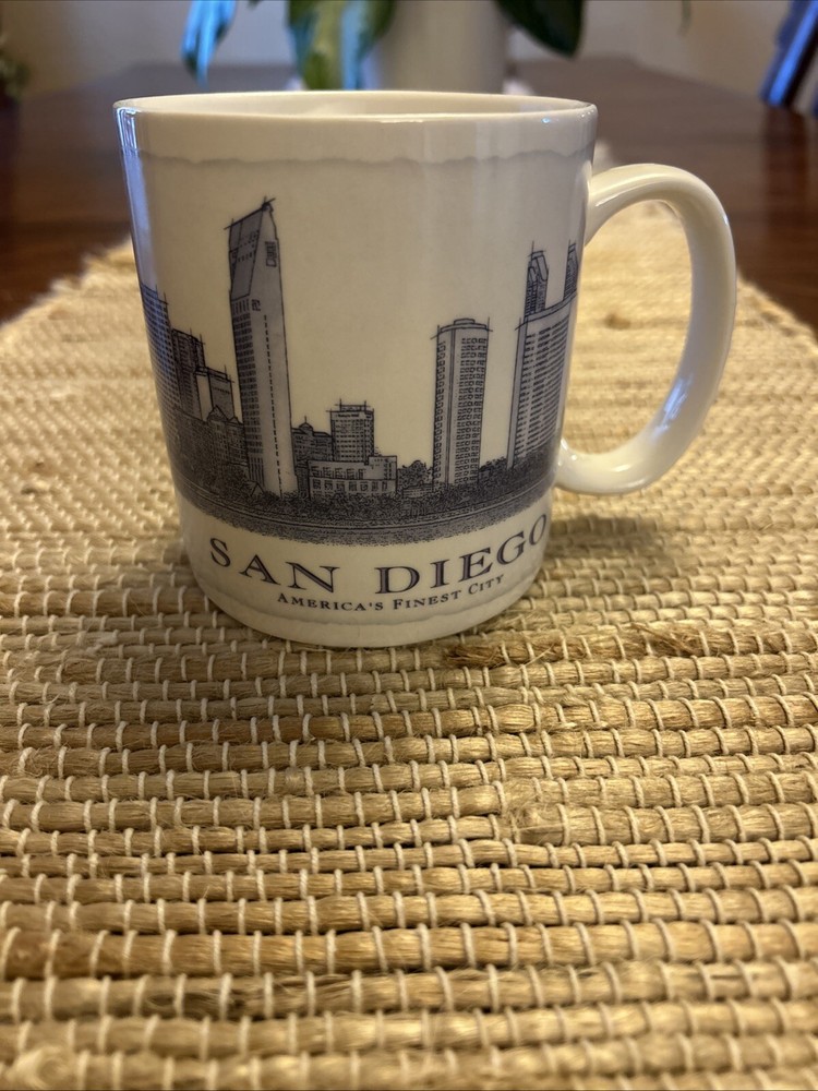 Starbucks 2006 San Diego Skyline Blue White 18 oz Mug