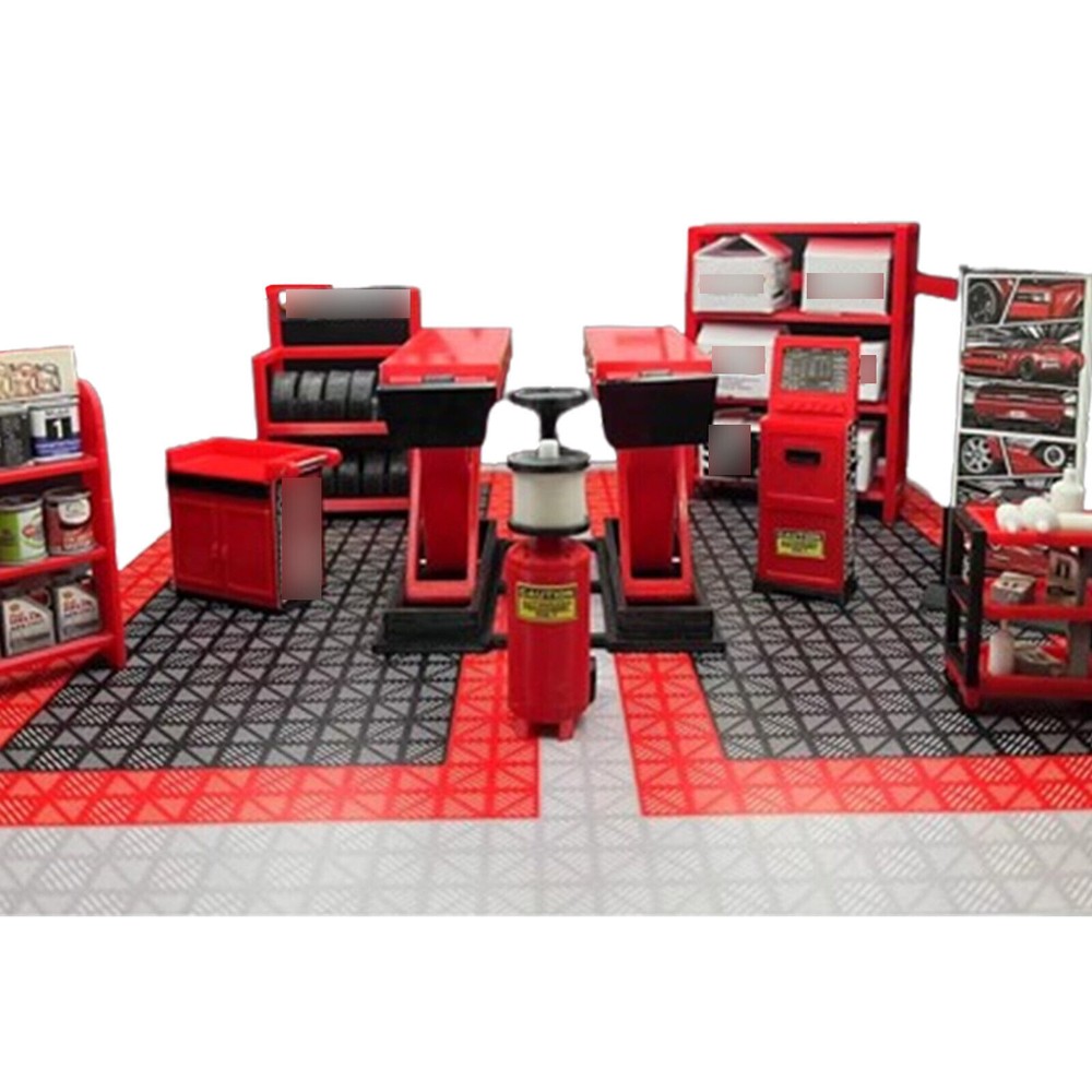 9PC 1/18 Garage Repair Tool Model Set Workshop Scene Diorama Model Accessories﻿