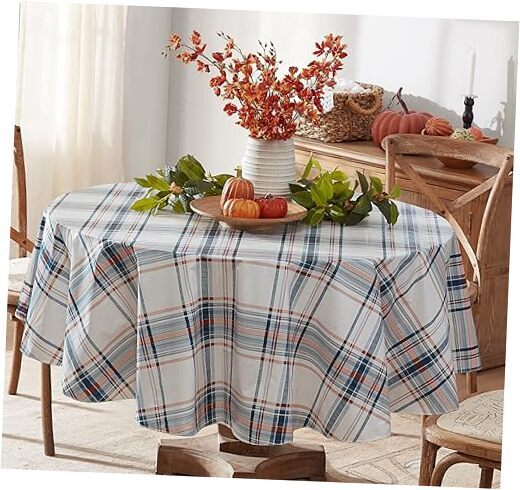 Thanksgiving Blue Rustic Vinyl Flannel Backed 70