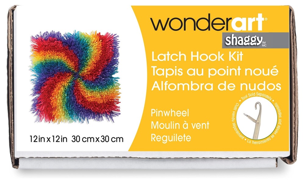 Wonderart Shaggy Pinwheel Latch Hook Kit, 12