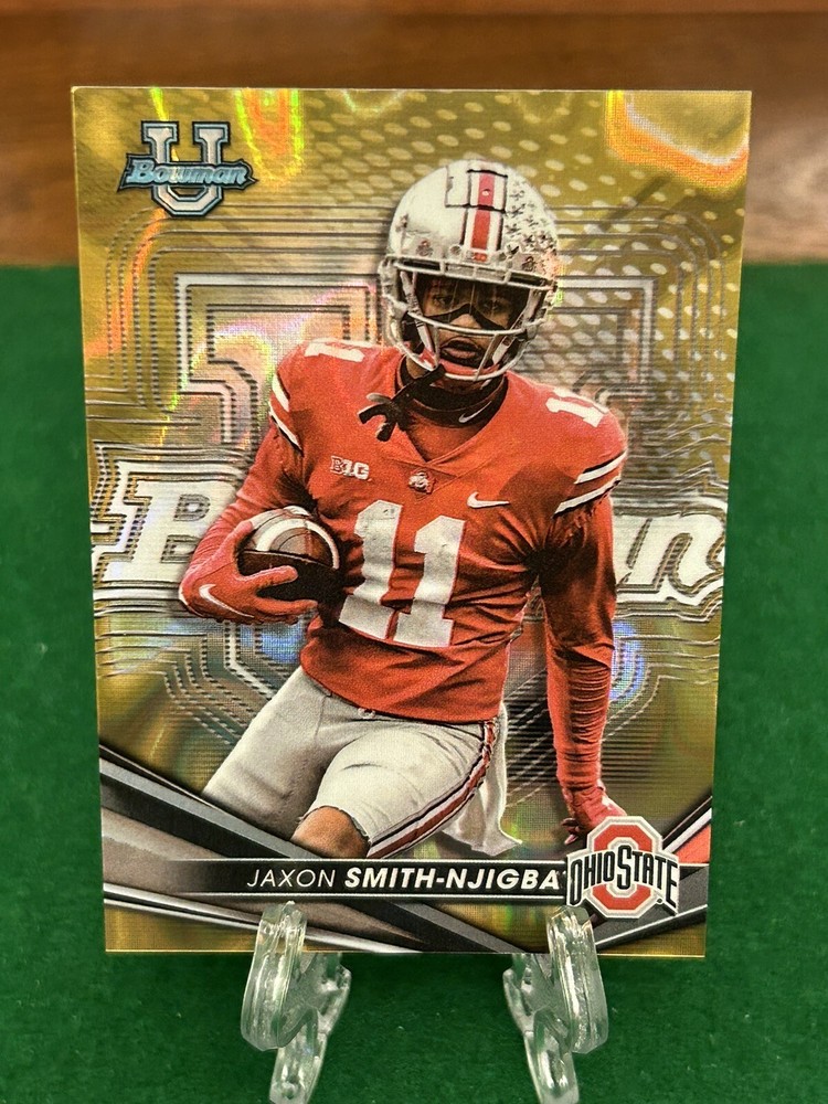 2022 Bowman's Best Jaxon Smith-Njigba Ohio State #90 Gold Lava /75 Seahawks