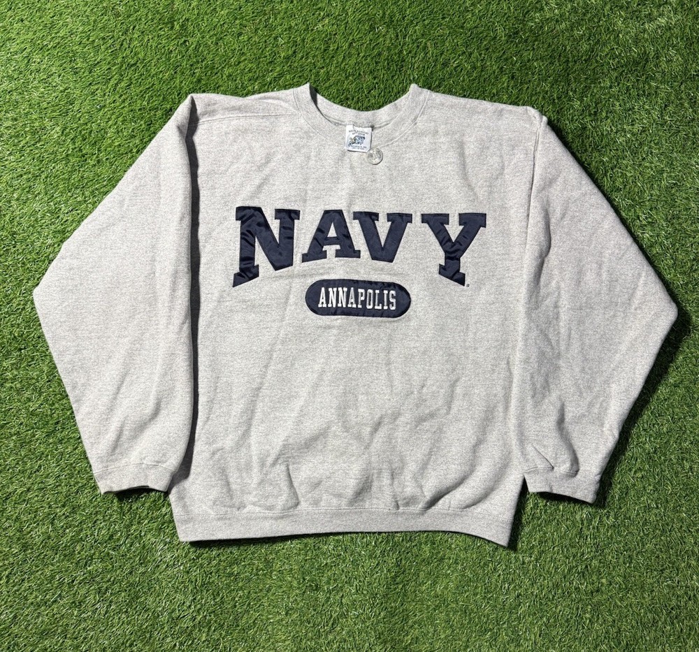 Vintage Navy Annapolis 90s Naval Academy Sweatshirt Crewneck Made USA Sz Medium