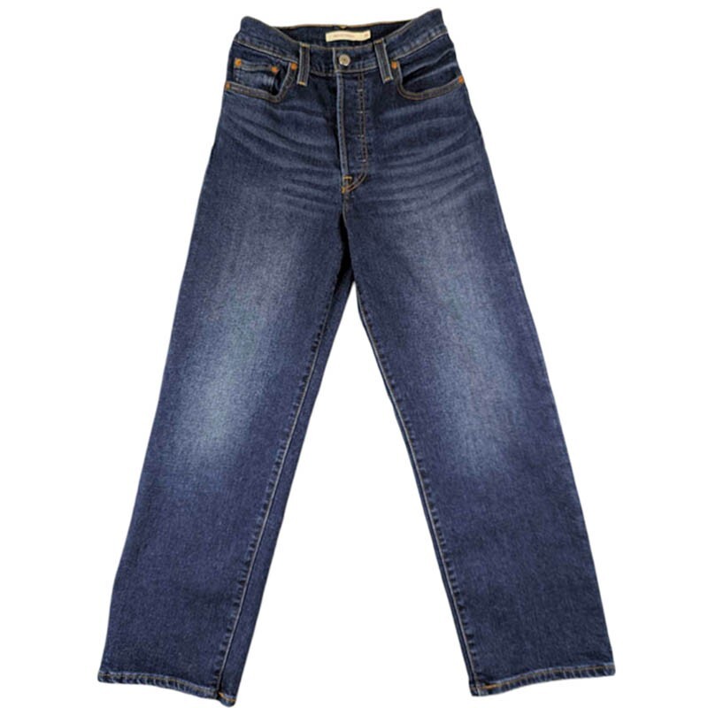Levi's Ribcage Straight Jeans Womens 26x26 Button Fly Denim Ankle Medium Wash