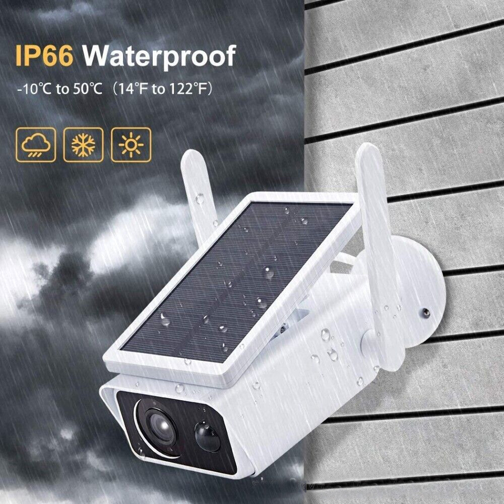 Solar-Powered 1080P Wireless Outdoor Security Camera IP Surveillance System