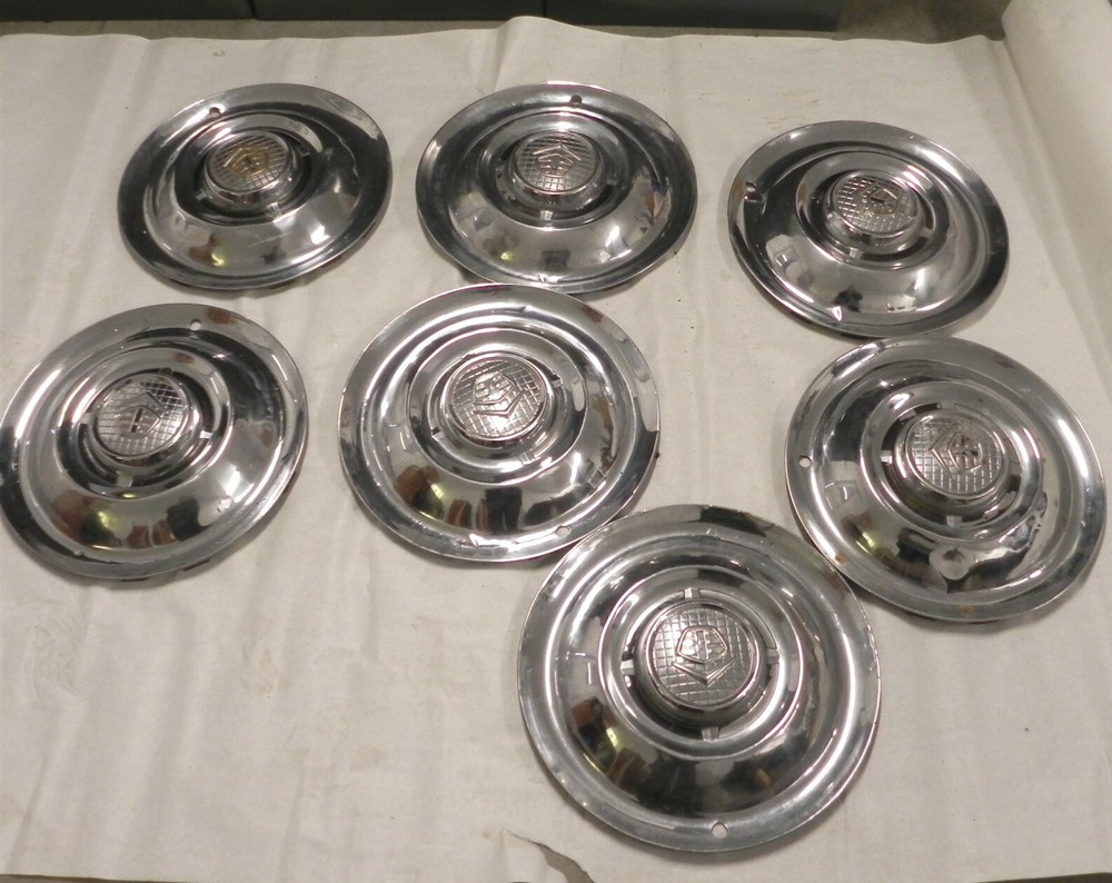 1955 Dodge Original OEM Hubcap Wheel Covers Lot of 7 Vintage Used