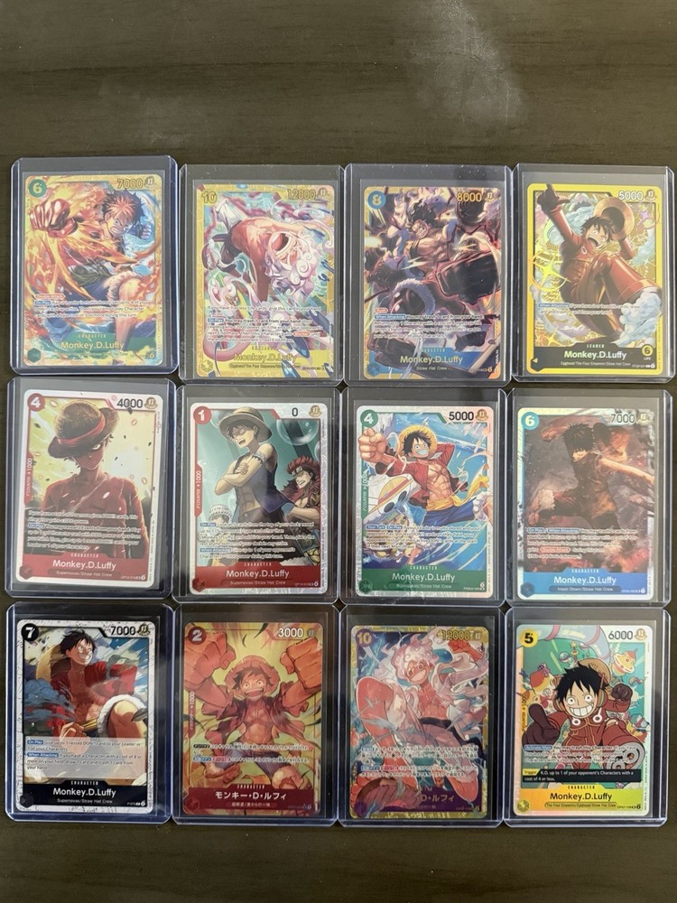 One Piece 12 Monkey D Luffy Card Lot! Sec, Alt Art Leader, Sr, And Promo!
