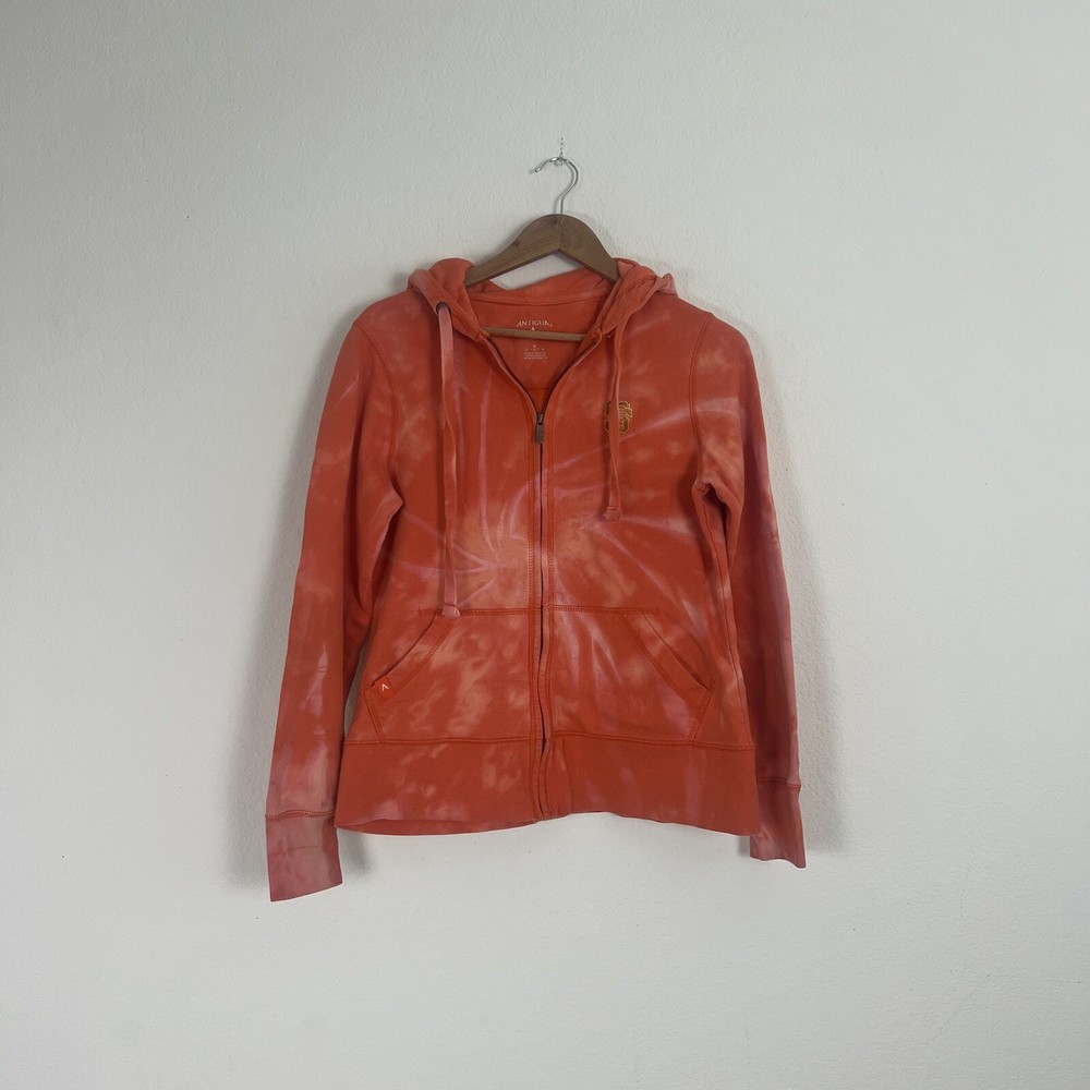 San Francisco Womens Orange Tie Dye Zip Hoodie Medium Sporty Jacket