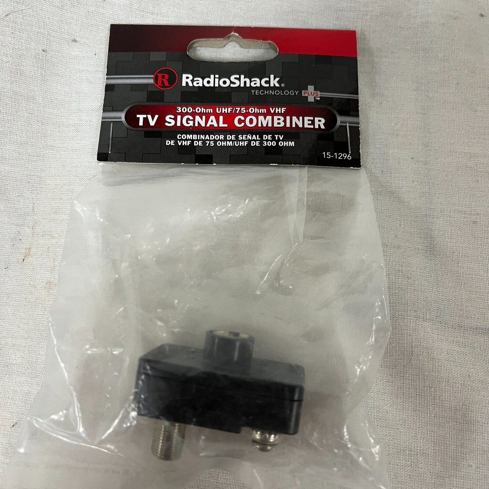 Radio Shack TV Signal Combiner 300 Ohm/75 UHF Terminals Coax #15-1296