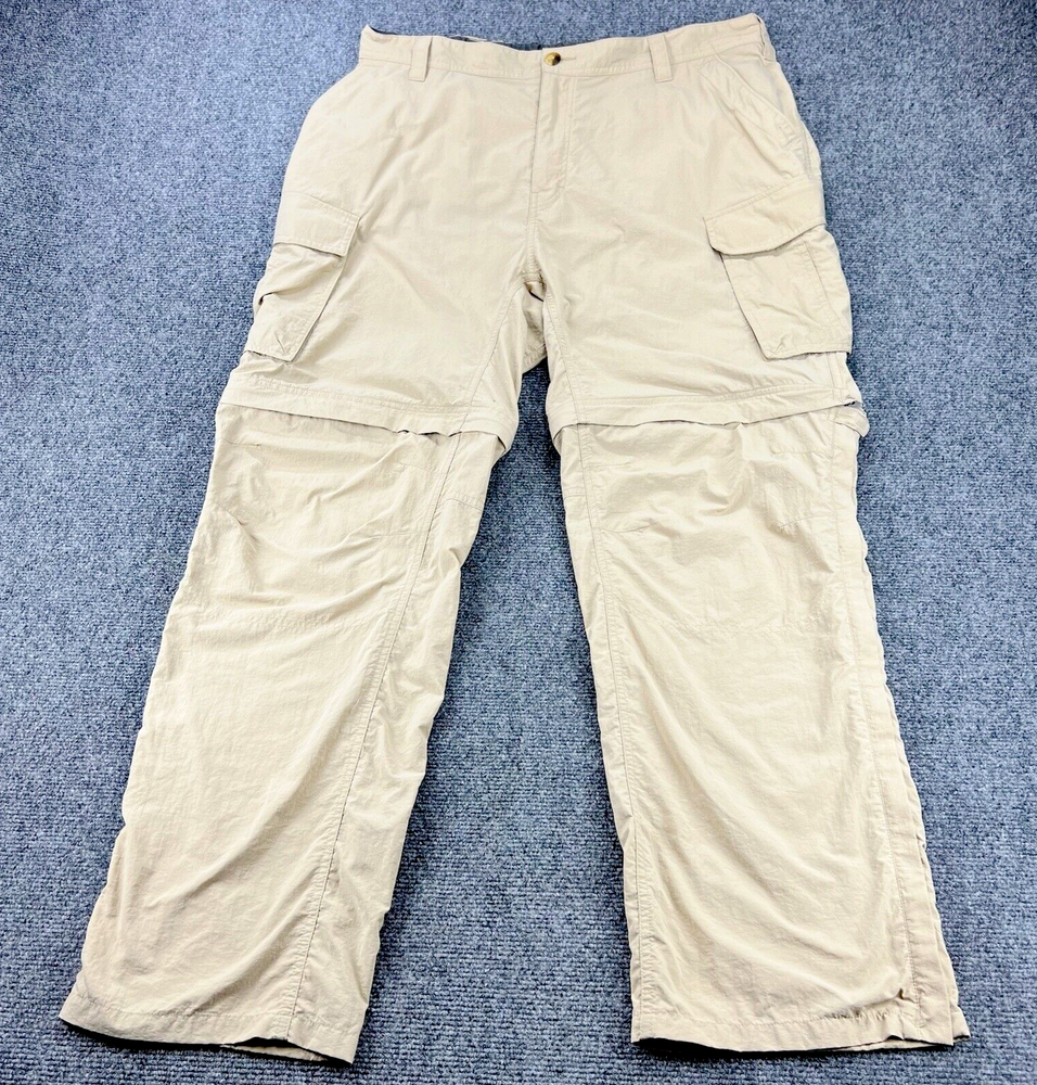 REI Co-Op Sahara Guide Pants Men's XL 32 Convertible Beige Hiking Stretch Cargo