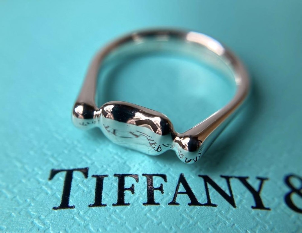 Tiffany & Co Peretti Silver Ring AG925 Small Size Elegant Jewelry
