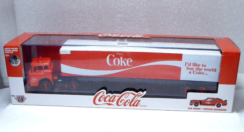 M2 Machines Coca Cola Red Chase 1970 Ford C-600 Auto Hauler 1:64 Diecast Set