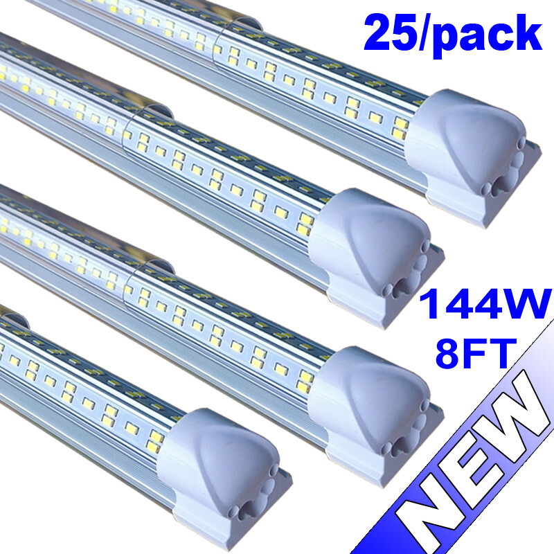 144w led shop light 8ft led Strip Lights Tube Light led hotel Lights 25pc 6500k