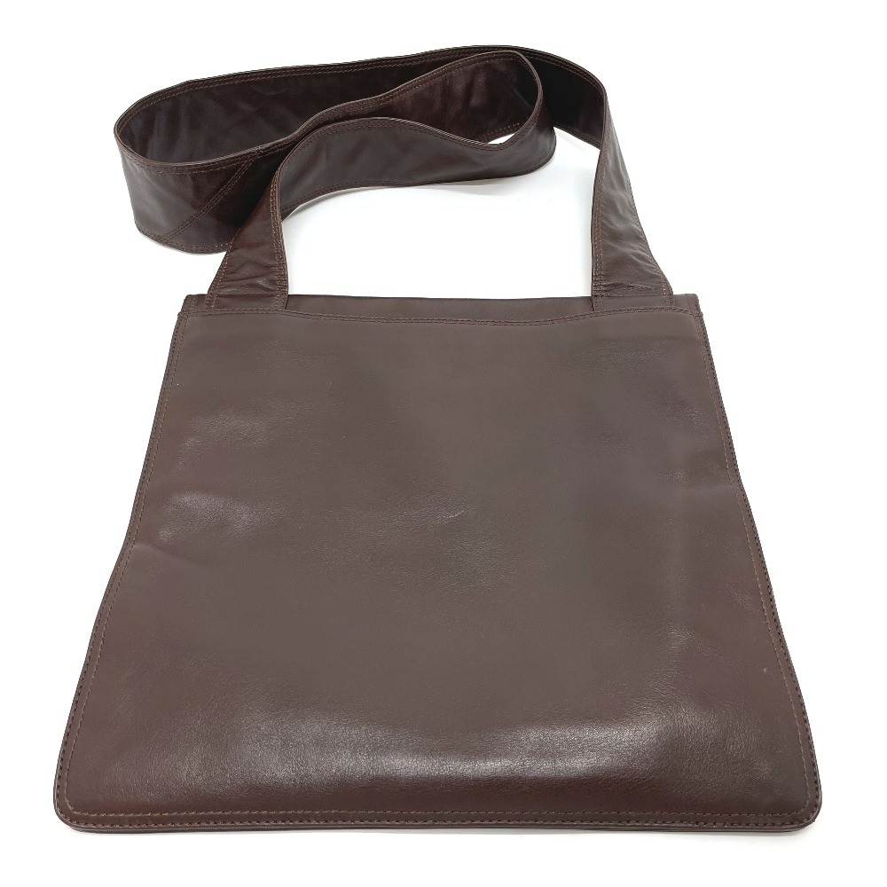 CHANEL Lambskin Sacoche Crossbody Bag Unisex Brown Pre-Owned