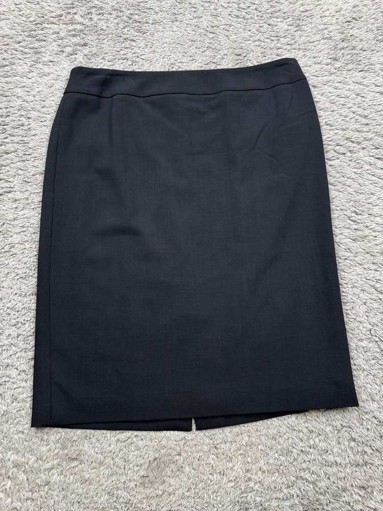Giorgio Armani Skirt Women 10 Black Wool Slit Mini Pencil Office Career Casual