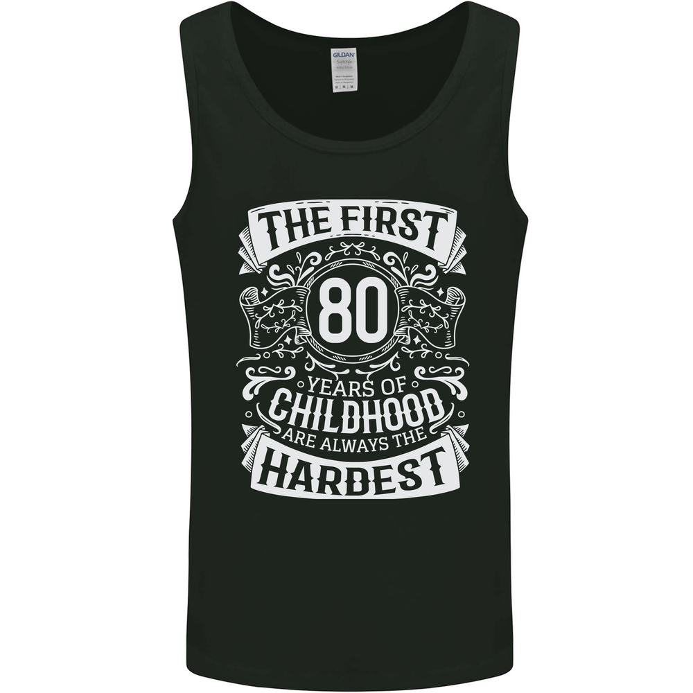 First 80 Years of Childhood Funny 80th Birthday Mens Vest Tank Top