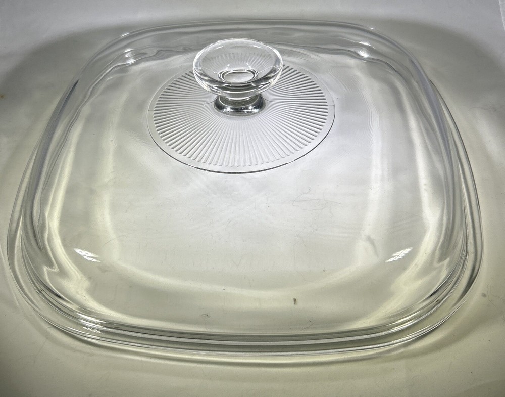 Vintage Clear Pyrex A-12-C 9.5 Inch Square Casserole Lid USA Made  