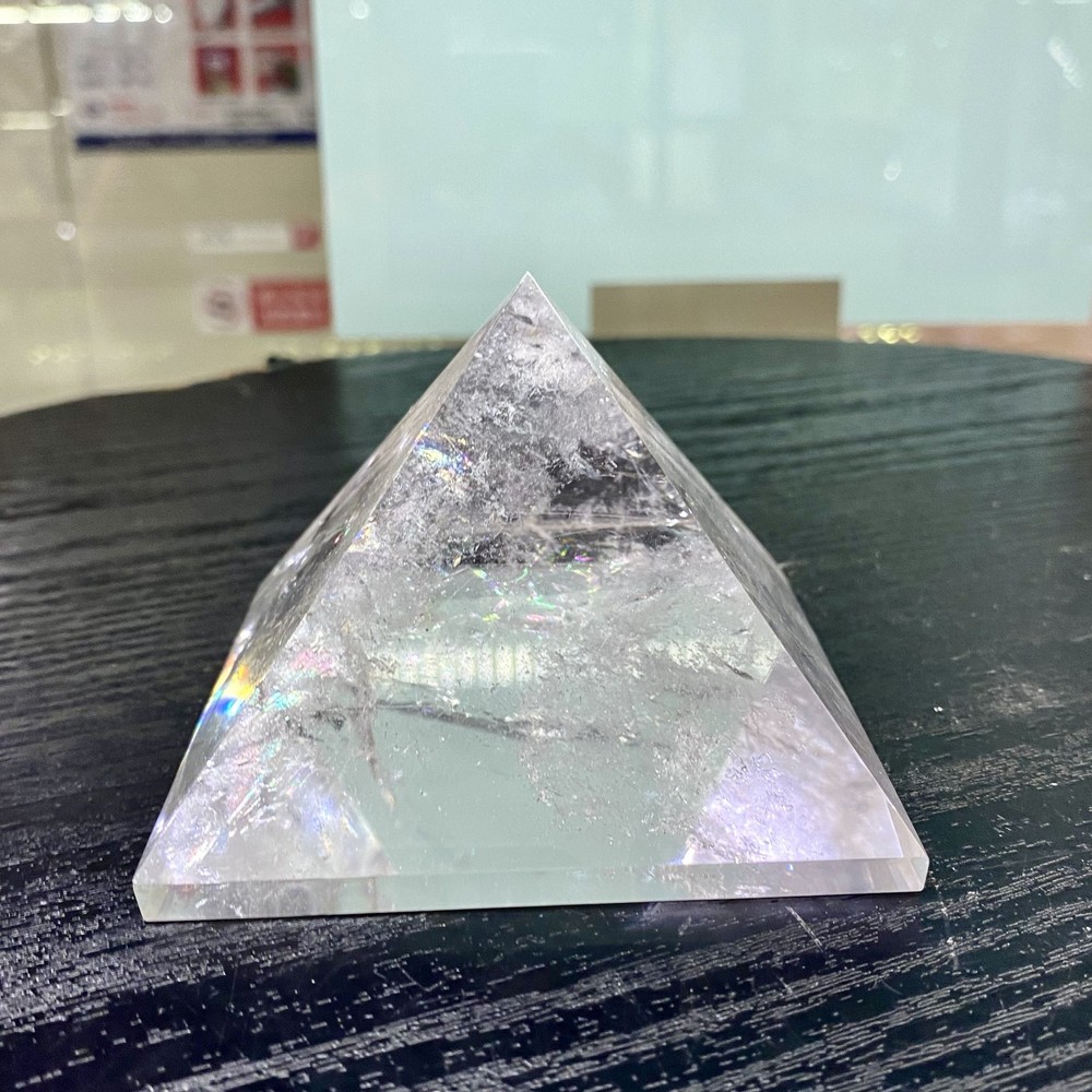 450G Natural Clear Quartz Crystal Pyramid Energy Tower Spiritual Healing